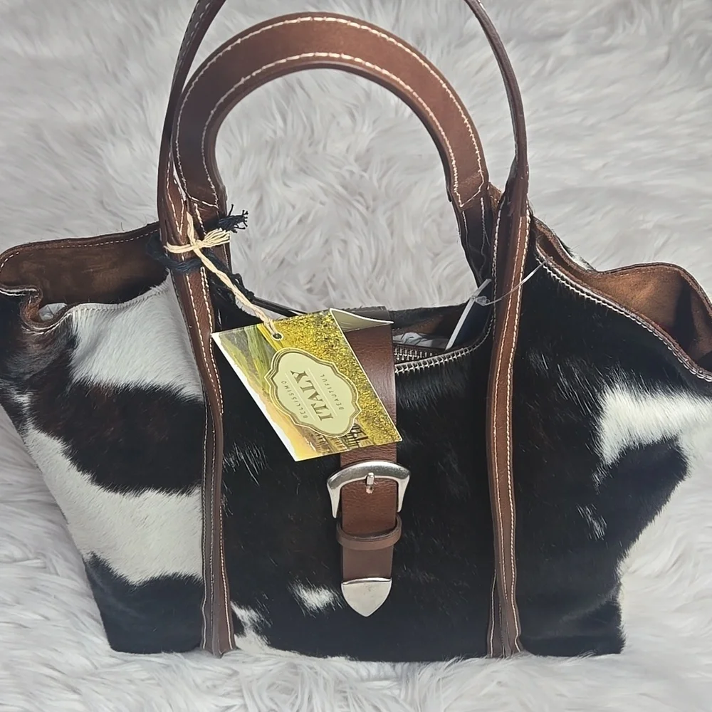 Cavalcanti Calf Hair Cow NWT Genuine Leather Hobo Bag